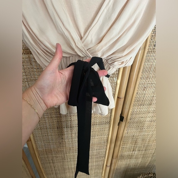 Anthropologie Cream Drapey Blouse with Tie Belt - Picture 6 of 12